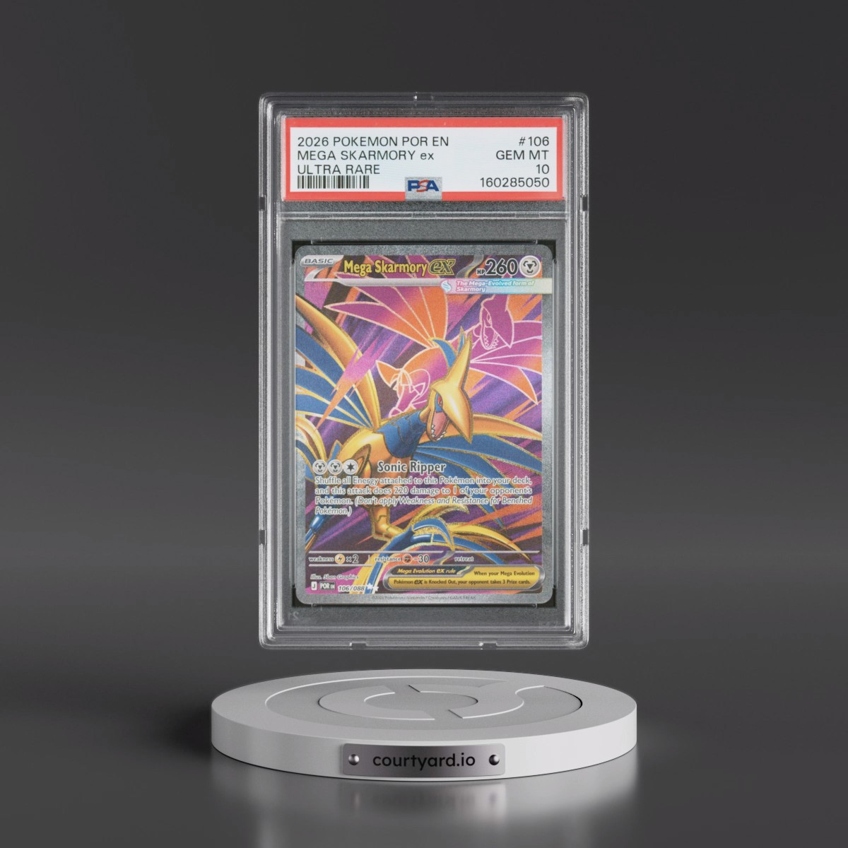 2026 Pokémon Por EN-Perfect Order #106 Mega Skarmory EX - Holo Ultra Rare (PSA 10 GEM MINT)