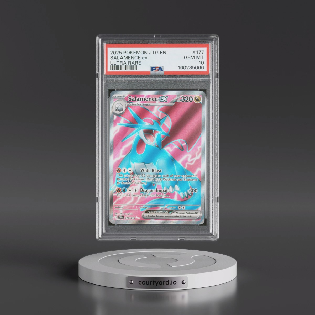 2025 Pokémon Jtg EN-Journey Together #177 Salamence EX - Holo Ultra Rare (PSA 10 GEM MINT)