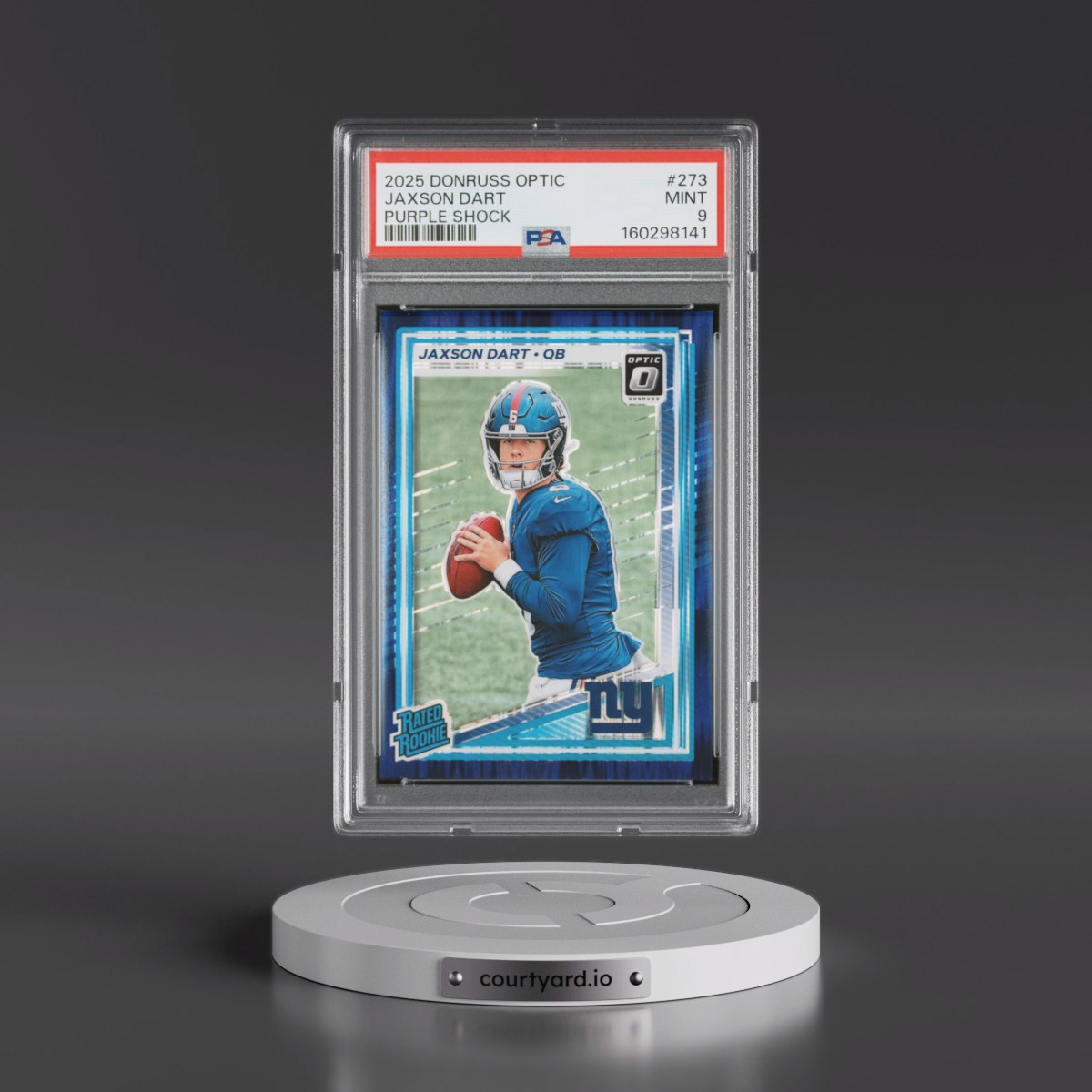 2025 Panini Donruss Optic #273 Jaxson Dart - Purple Shock (PSA 9 MINT)