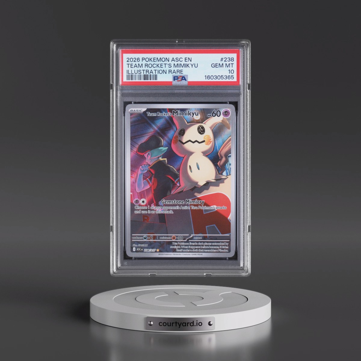 2026 Pokémon Asc EN-Ascended Heroes #238 Team Rocket's Mimikyu - Illustration Rare (PSA 10 GEM MINT)