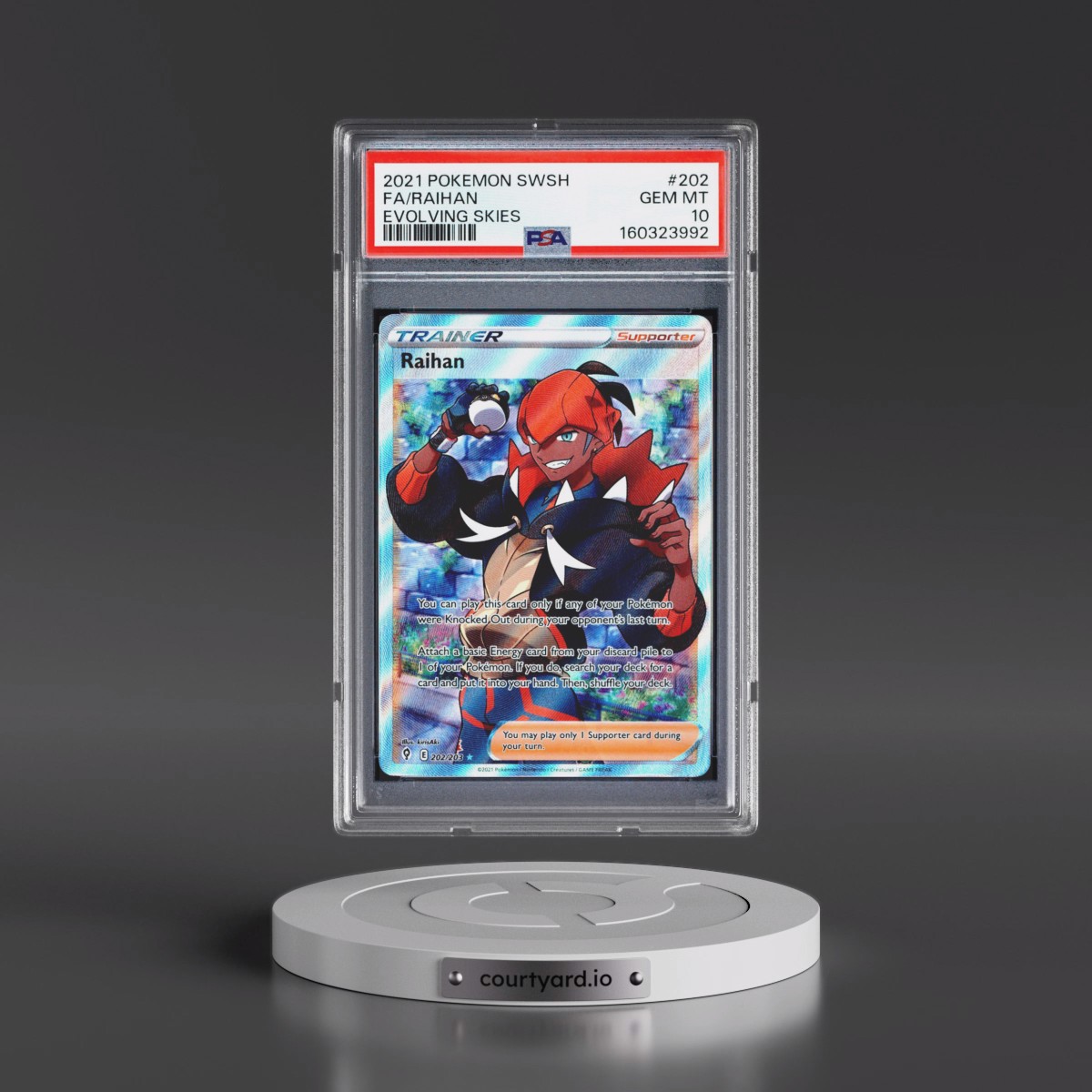 2021 Pokémon Sword & Shield Evolving Skies #202 Raihan - Full Art (PSA 10 GEM MINT)
