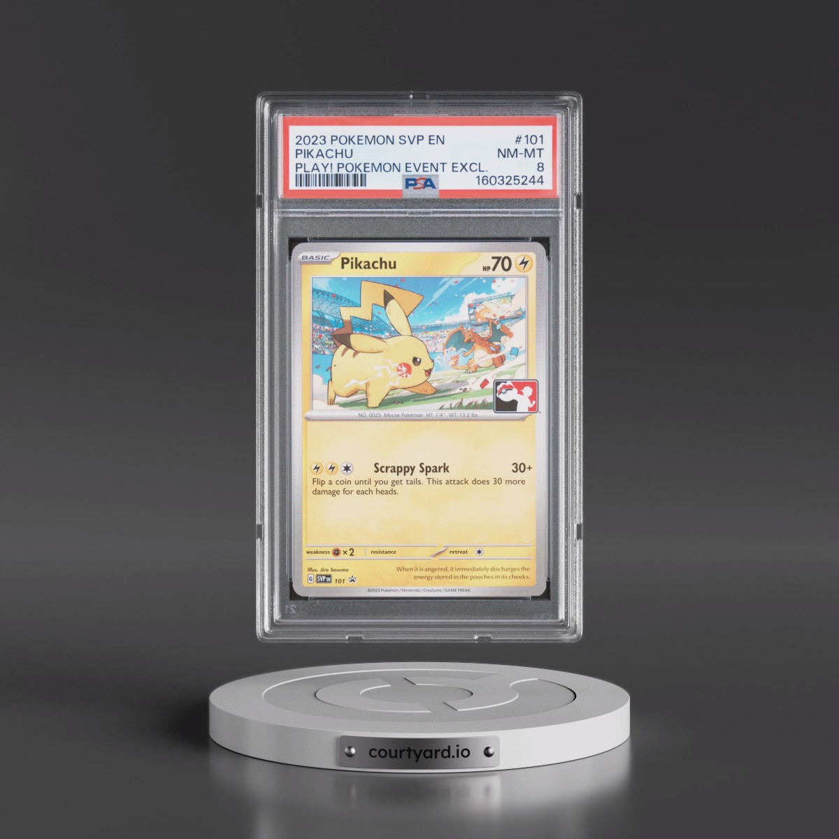 2023 Pokémon Svp EN-SV Black Star Promo #101 Pikachu - Play! Pokemon Event Exclusive (PSA 8 NM-MT)