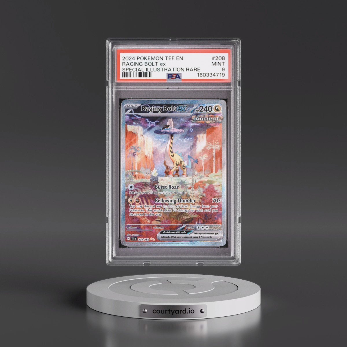2024 Pokémon Tef EN-Temporal Forces #208 Raging Bolt EX - Holo Special Illustration Rare (PSA 9 MINT)