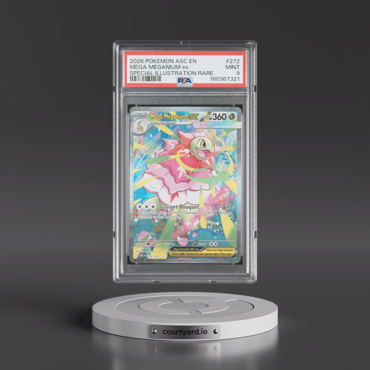 2026 Pokémon Asc EN-Ascended Heroes #272 Mega Meganium EX - Holo Special Illustration Rare (PSA 9 MINT)