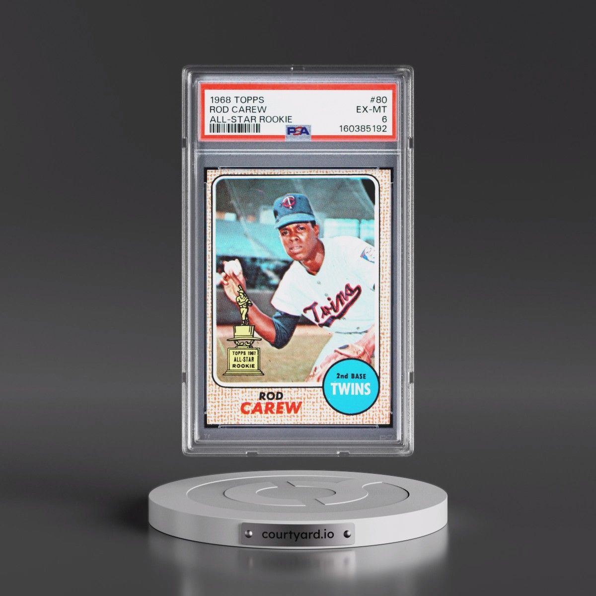 1968 Topps #80 Rod Carew - All-Star Rookie (PSA 6 EX-MT)