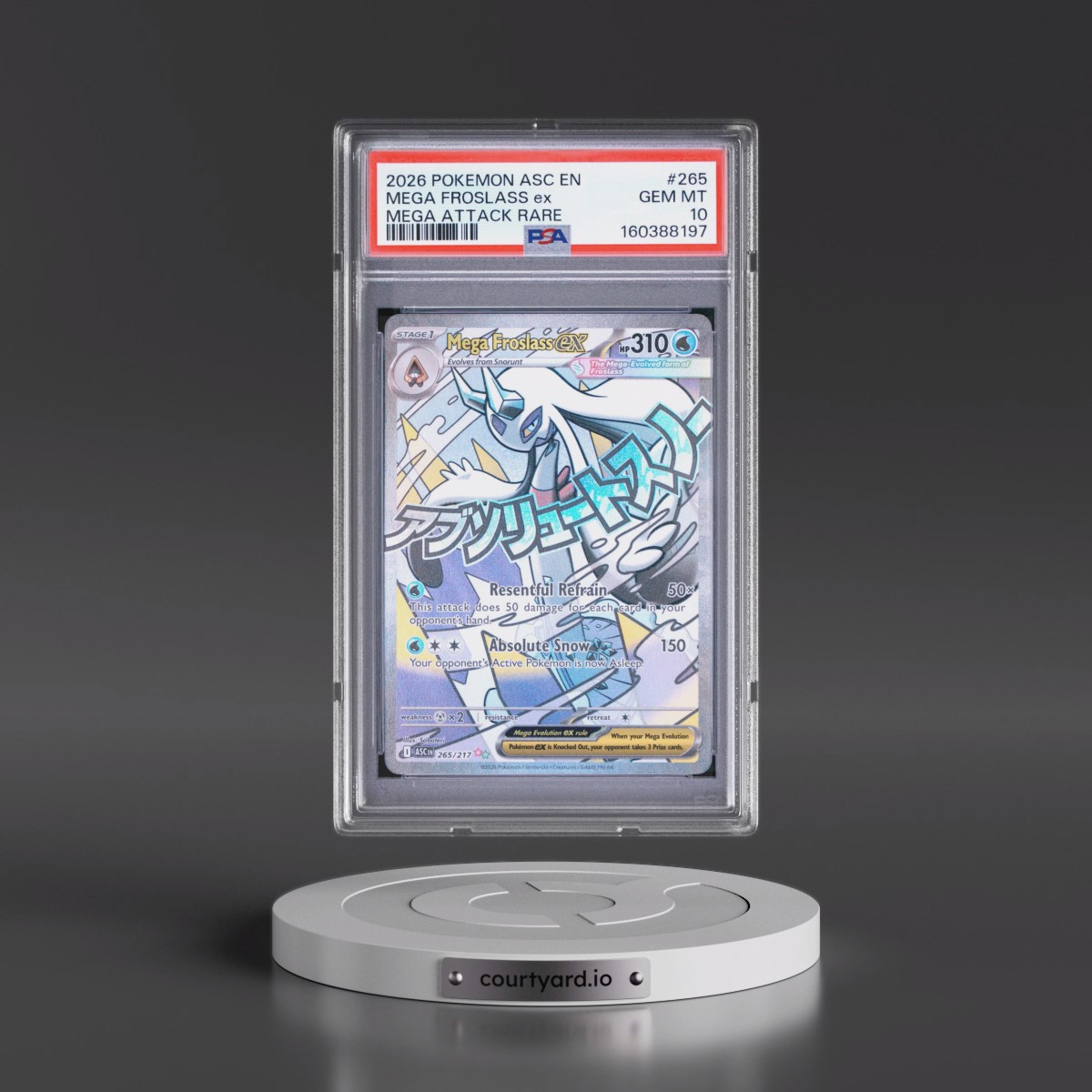 2026 Pokémon Asc EN-Ascended Heroes #265 Mega Froslass EX - Holo Mega Attack Rare (PSA 10 GEM MINT)