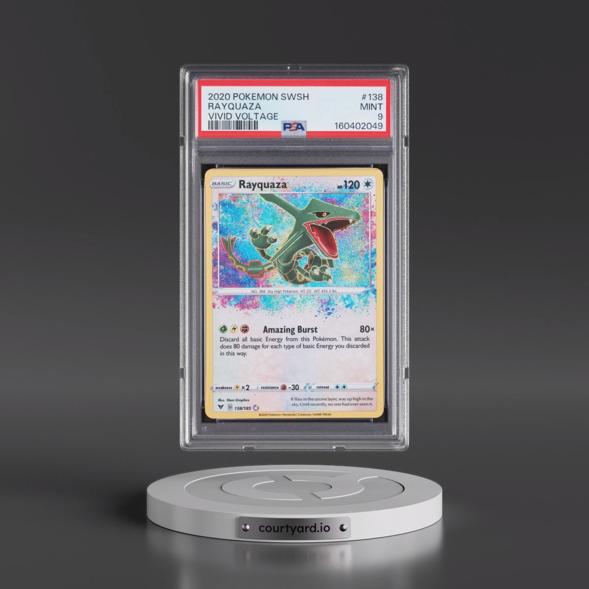 2020 Pokémon Sword & Shield Vivid Voltage #138 Rayquaza (PSA 9 MINT)