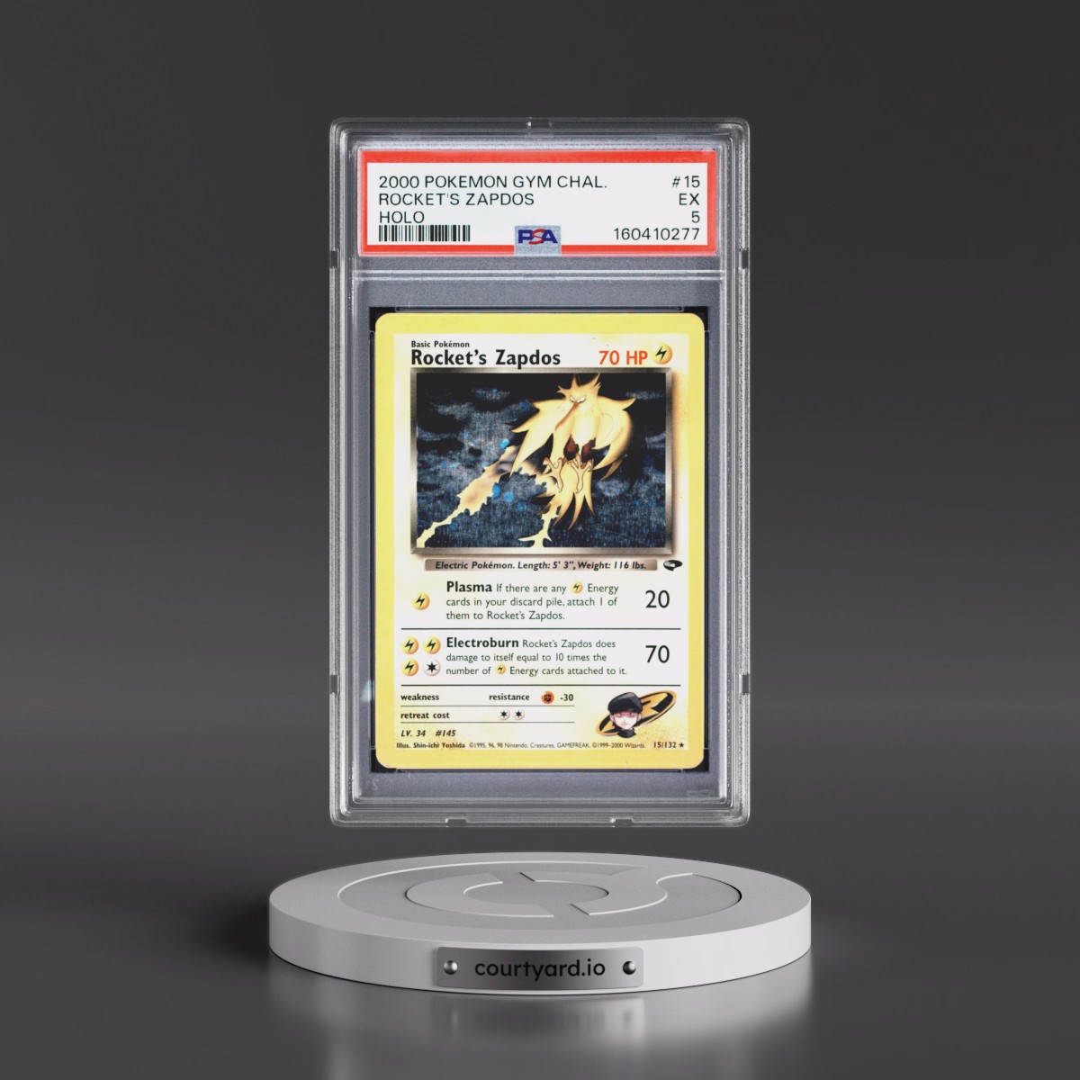 2000 Pokémon Gym Challenge #15 Rocket's Zapdos - Holo (PSA 5 EX)