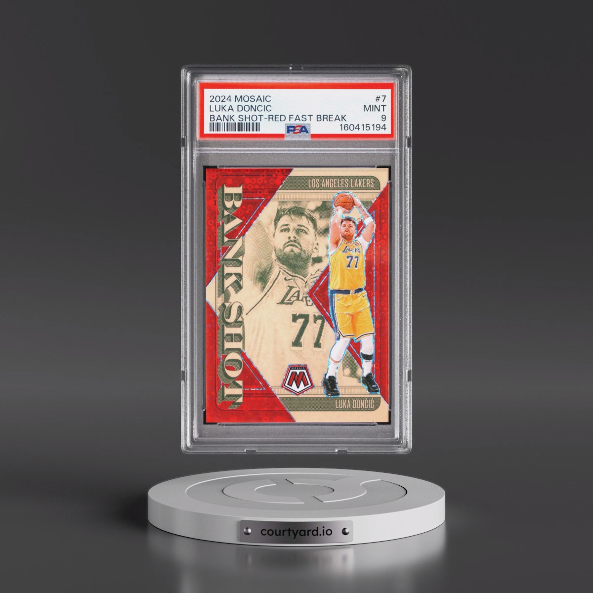 2024 Panini Mosaic Bank Shot #7 Luka Doncic - Red Fast Break (PSA 9 MINT)