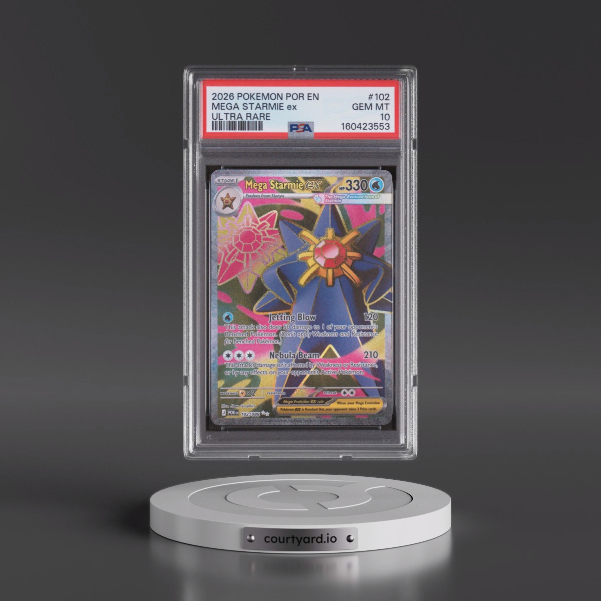 2026 Pokémon Por EN-Perfect Order #102 Mega Starmie EX - Holo Ultra Rare (PSA 10 GEM MINT)