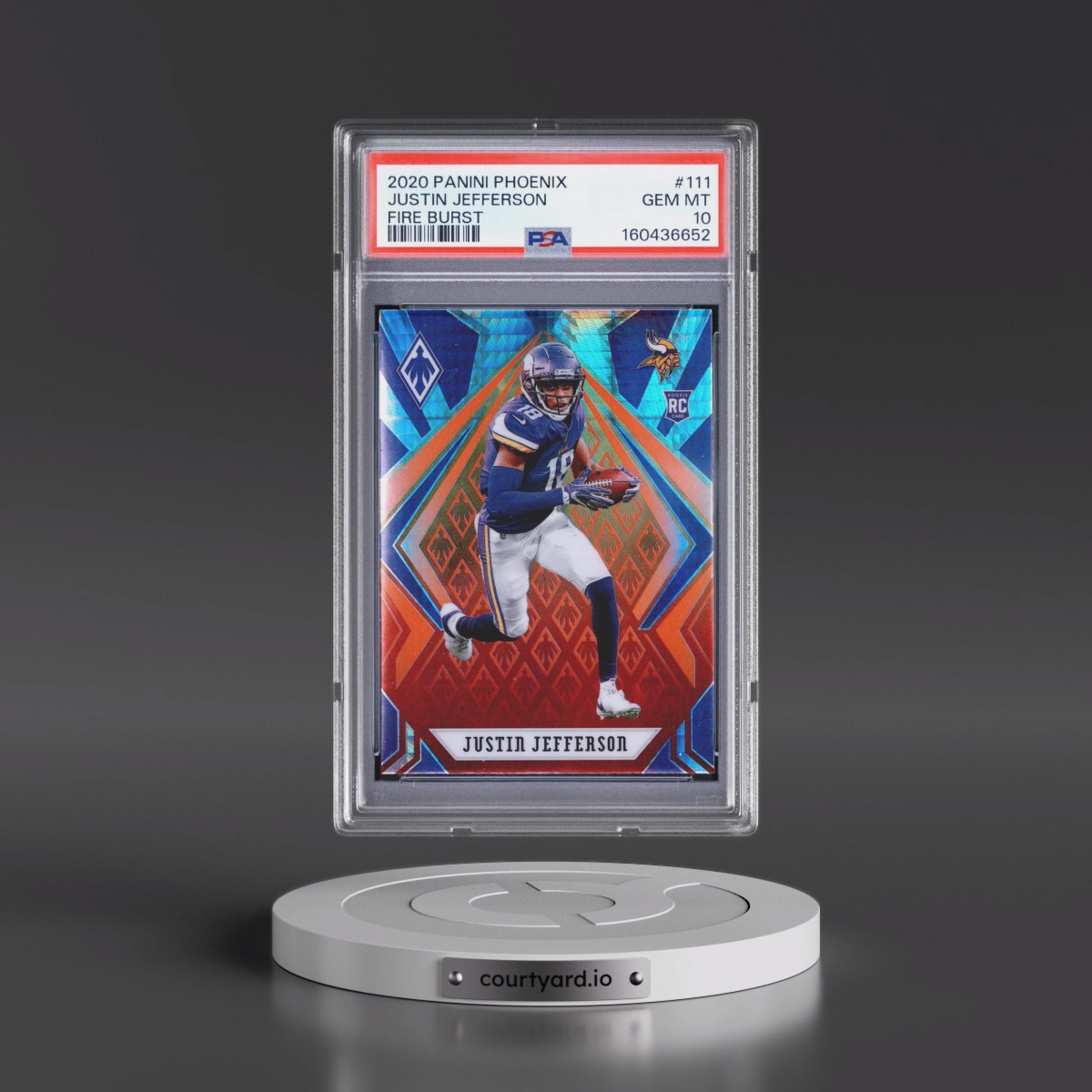 2020 Panini Phoenix #111 Justin Jefferson - Fire Burst (PSA 10 GEM MINT)