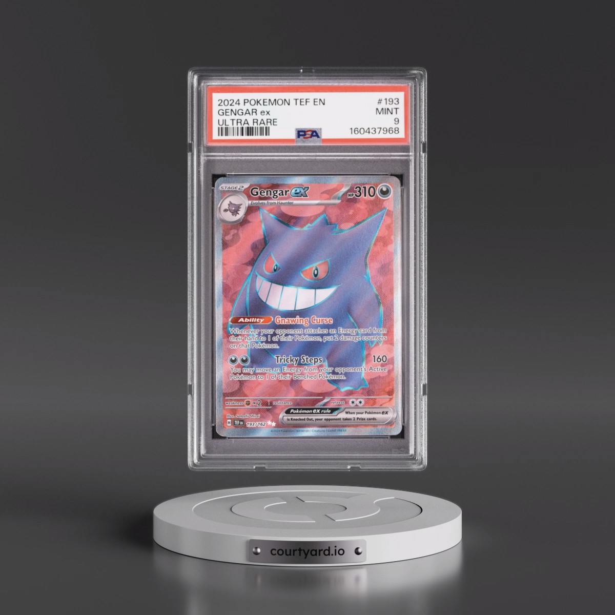 2024 Pokémon Tef EN-Temporal Forces #193 Gengar EX - Holo Ultra Rare (PSA 9 MINT)