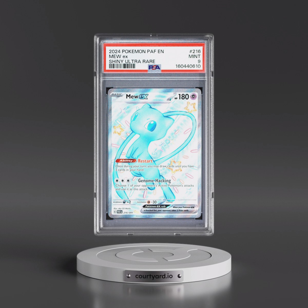 2024 Pokémon Paf EN-Paldean Fates #216 Mew EX - Holo Shiny Ultra Rare (PSA 9 MINT)