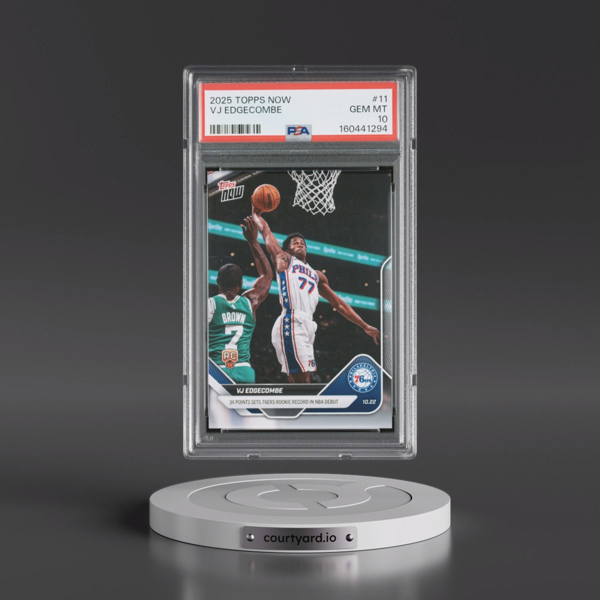 2025 Topps Now #11 VJ Edgecombe (PSA 10 GEM MINT)