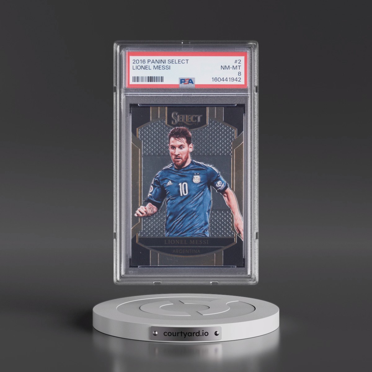 2016 Panini Select #2 Lionel Messi (PSA 8 NM-MT)