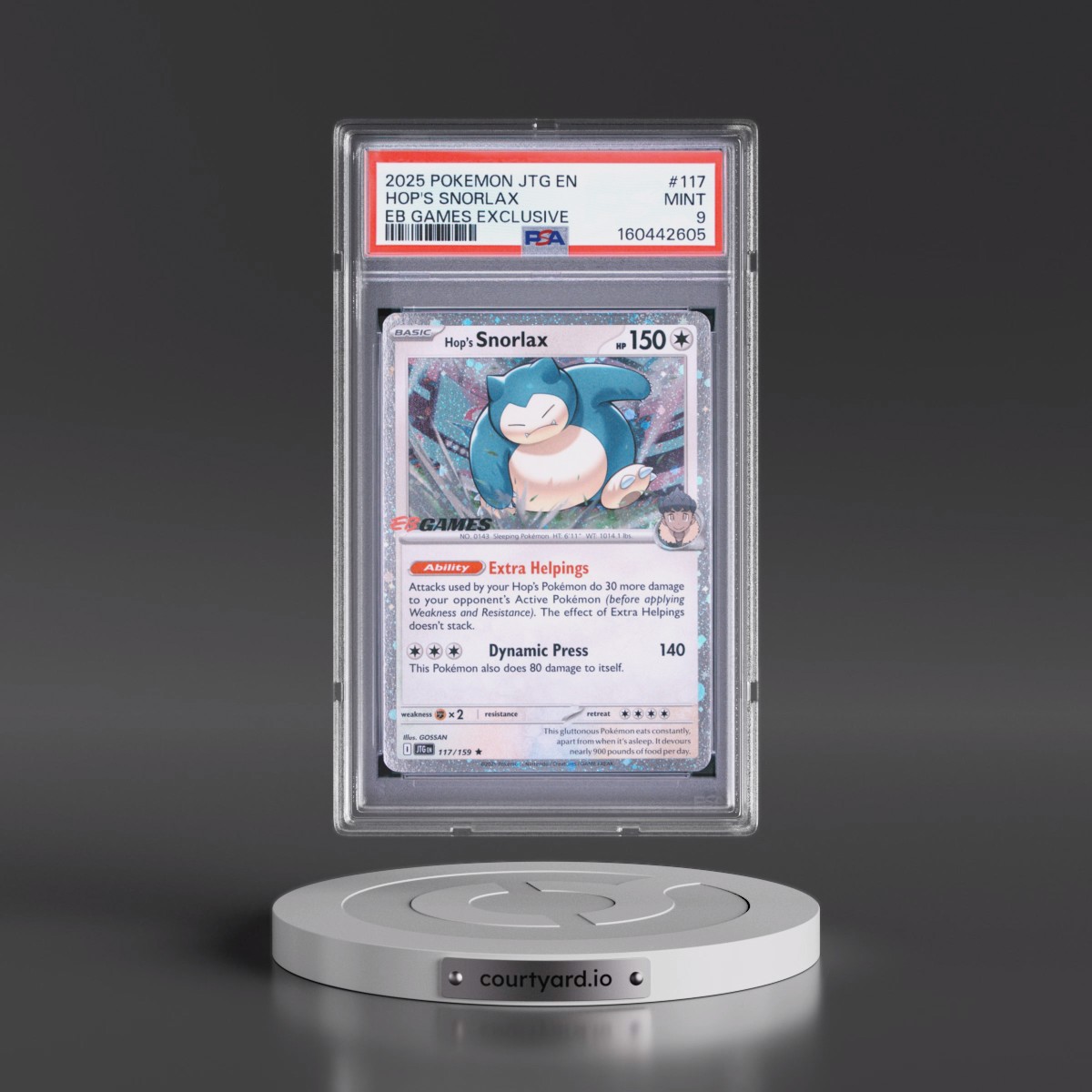 2025 Pokémon Jtg EN-Journey Together #117 Hop's Snorlax - EB Games Exclusive (PSA 9 MINT)