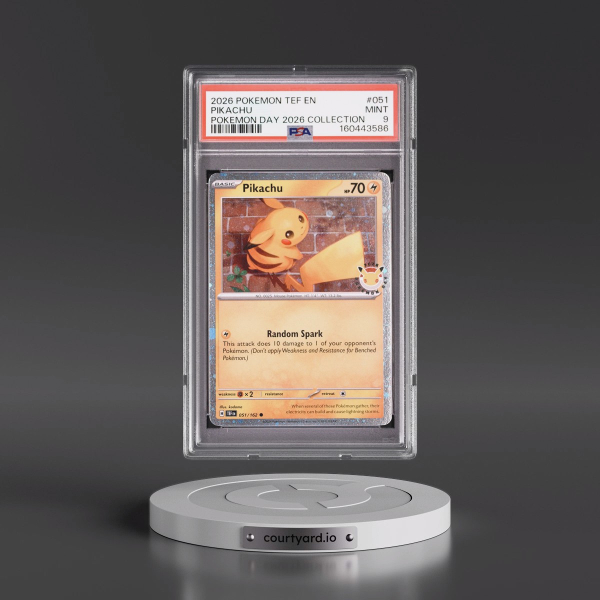 2026 Pokémon Tef EN-Temporal Forces #051 Pikachu - Pokemon Day 2026 Collection (PSA 9 MINT)