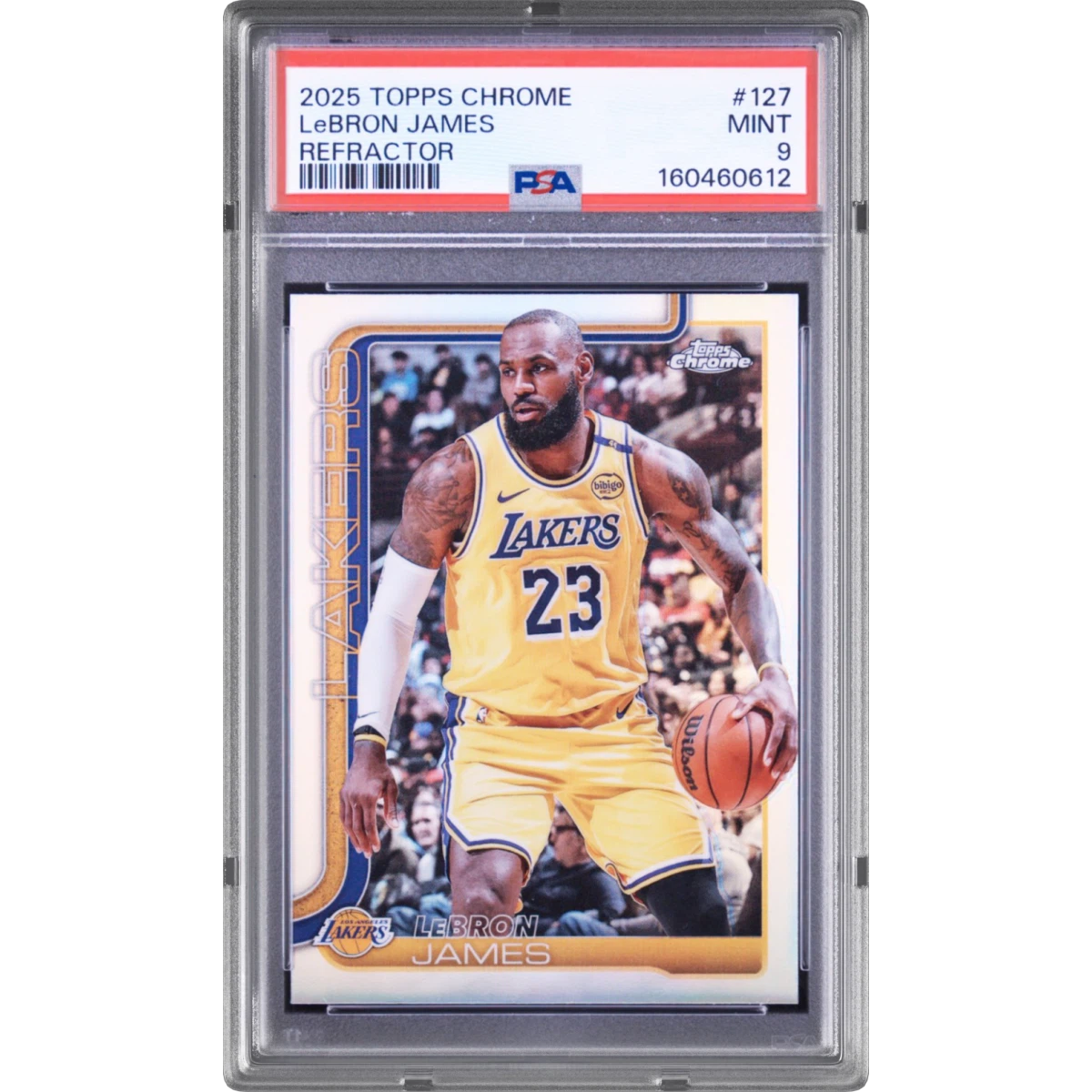 2025 Topps Chrome #127 LeBron James - Refractor (PSA 9 MINT)