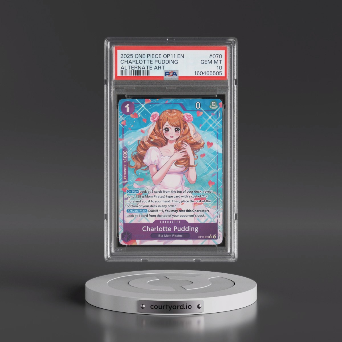 2025 One Piece OP11-A Fist of Divine Speed #070 Charlotte Pudding - Alternate Art (PSA 10 GEM MINT)