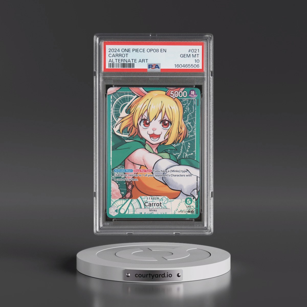 2024 One Piece OP08-Two Legends #021 Carrot - Alternate Art (PSA 10 GEM MINT)