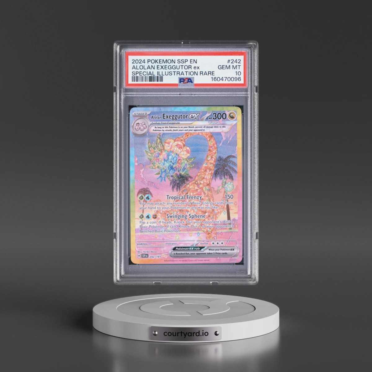2024 Pokémon Ssp EN-Surging Sparks #242 Alolan Exeggutor EX - Holo Special Illustration Rare (PSA 10 GEM MINT)