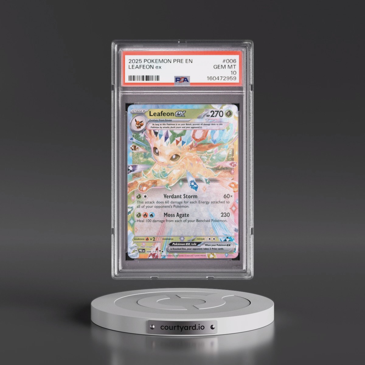 2025 Pokémon Pre EN-Prismatic Evolutions #006 Leafeon EX - Holo (PSA 10 GEM MINT)