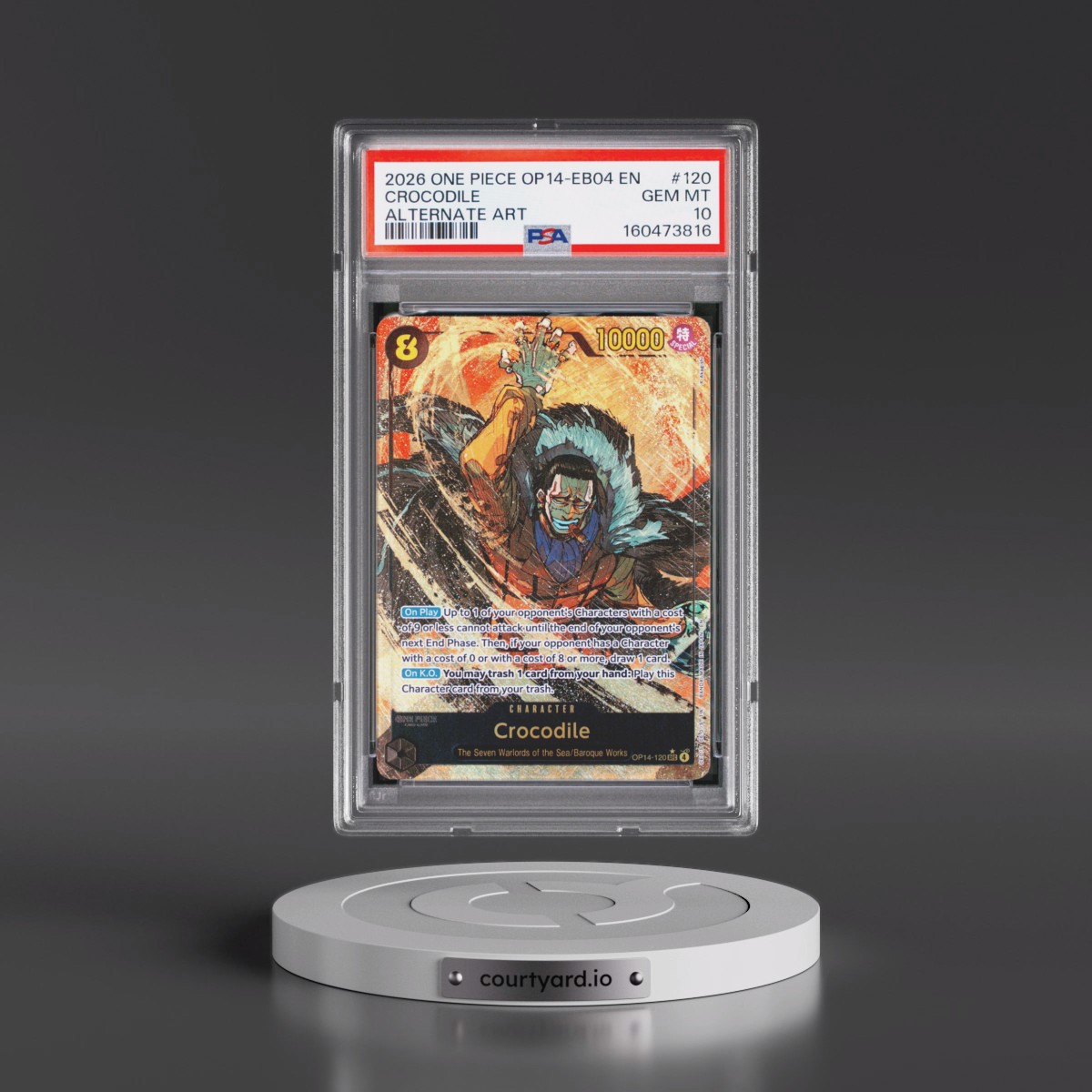 2026 One Piece OP14-EB04-the Azure Sea's Seven Crocodile - Alternate Art #120 PSA 10