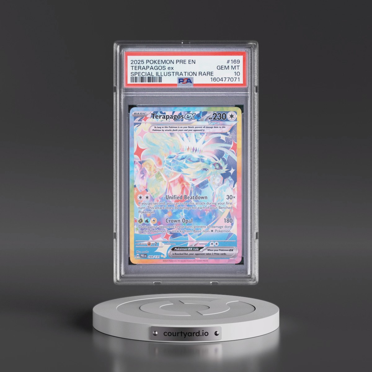 2025 Pokémon Pre EN-Prismatic Evolutions #169 Terapagos EX - Holo Special Illustration Rare (PSA 10 GEM MINT)