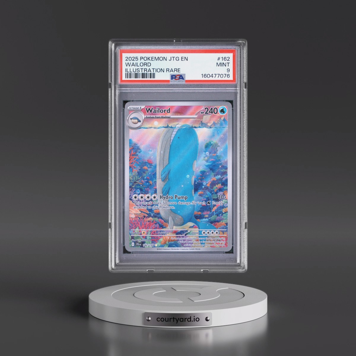 2025 Pokémon Jtg EN-Journey Together #162 Wailord - Illustration Rare (PSA 9 MINT)