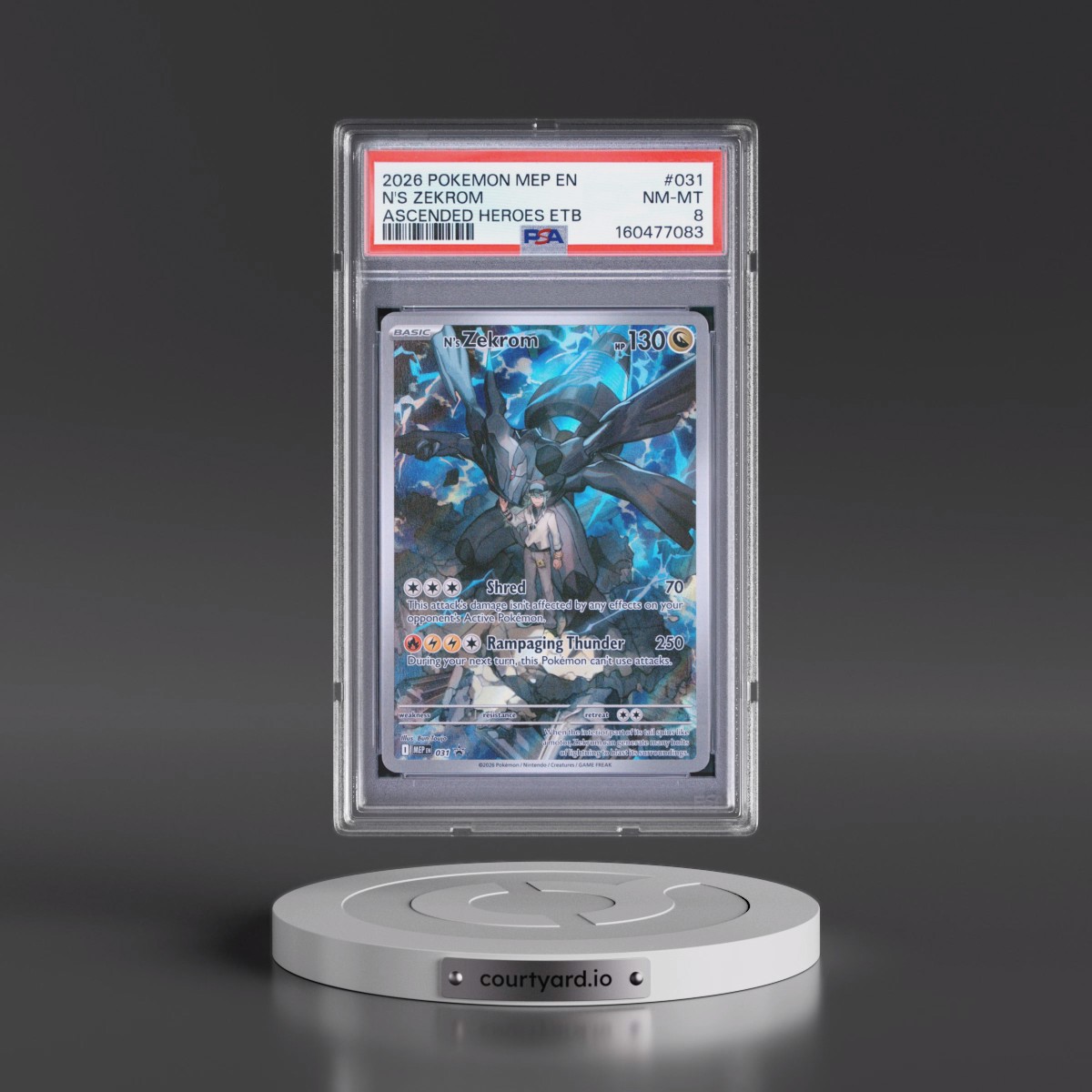 2026 Pokémon Mep EN-Me Black Star Promo #031 N's Zekrom - Ascended Heroes Elite Trainer Box (PSA 8 NM-MT)