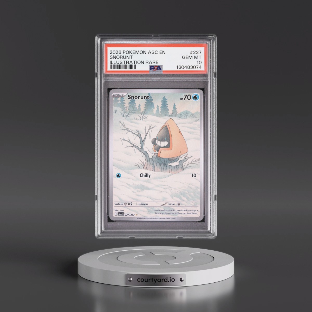 2026 Pokémon Asc EN-Ascended Heroes #227 Snorunt - Illustration Rare (PSA 10 GEM MINT)