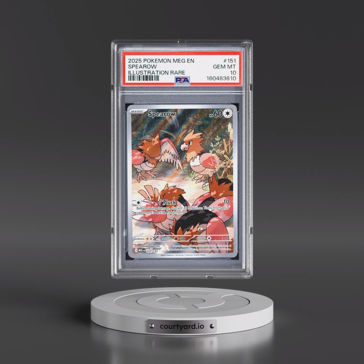 2025 Pokémon Meg EN-Mega Evolution #151 Spearow - Illustration Rare (PSA 10 GEM MINT)