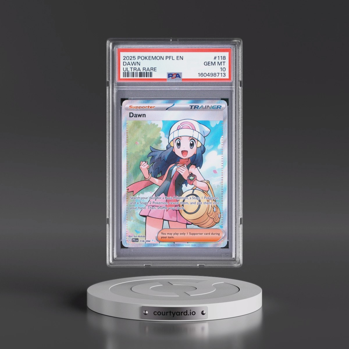 2025 Pokémon Pfl EN-Phantasmal Flames #118 Dawn - Ultra Rare (PSA 10 GEM MINT)