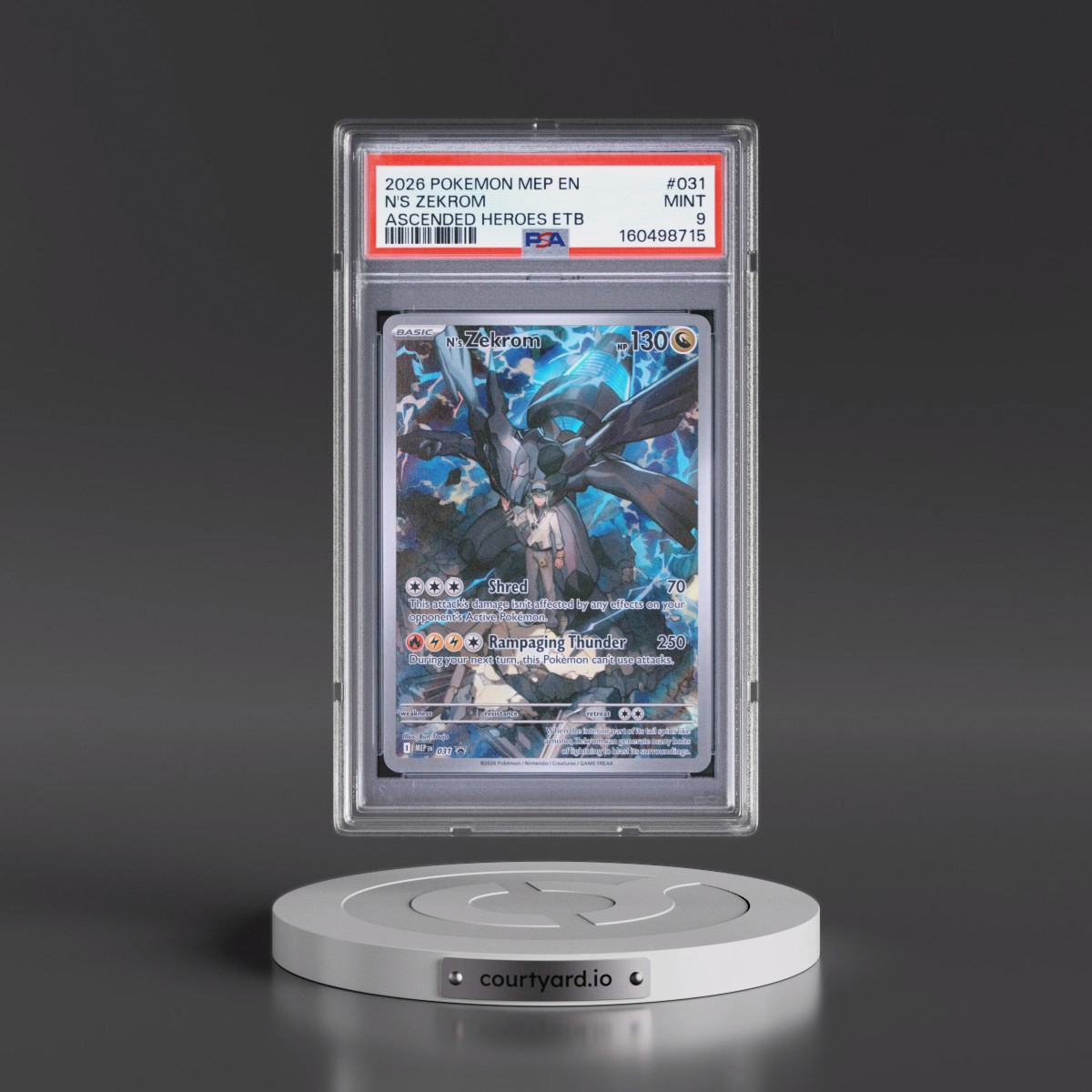 2026 Pokémon Mep EN-Me Black Star Promo #031 N's Zekrom - Ascended Heroes Elite Trainer Box (PSA 9 MINT)