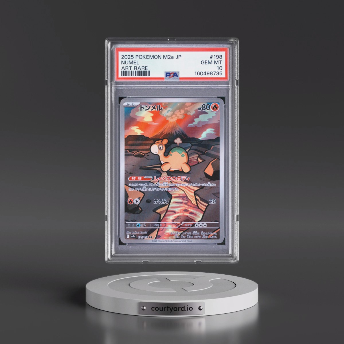 2025 Pokémon M2a-Mega Dream EX #198 Numel - Art Rare (PSA 10 GEM MINT)