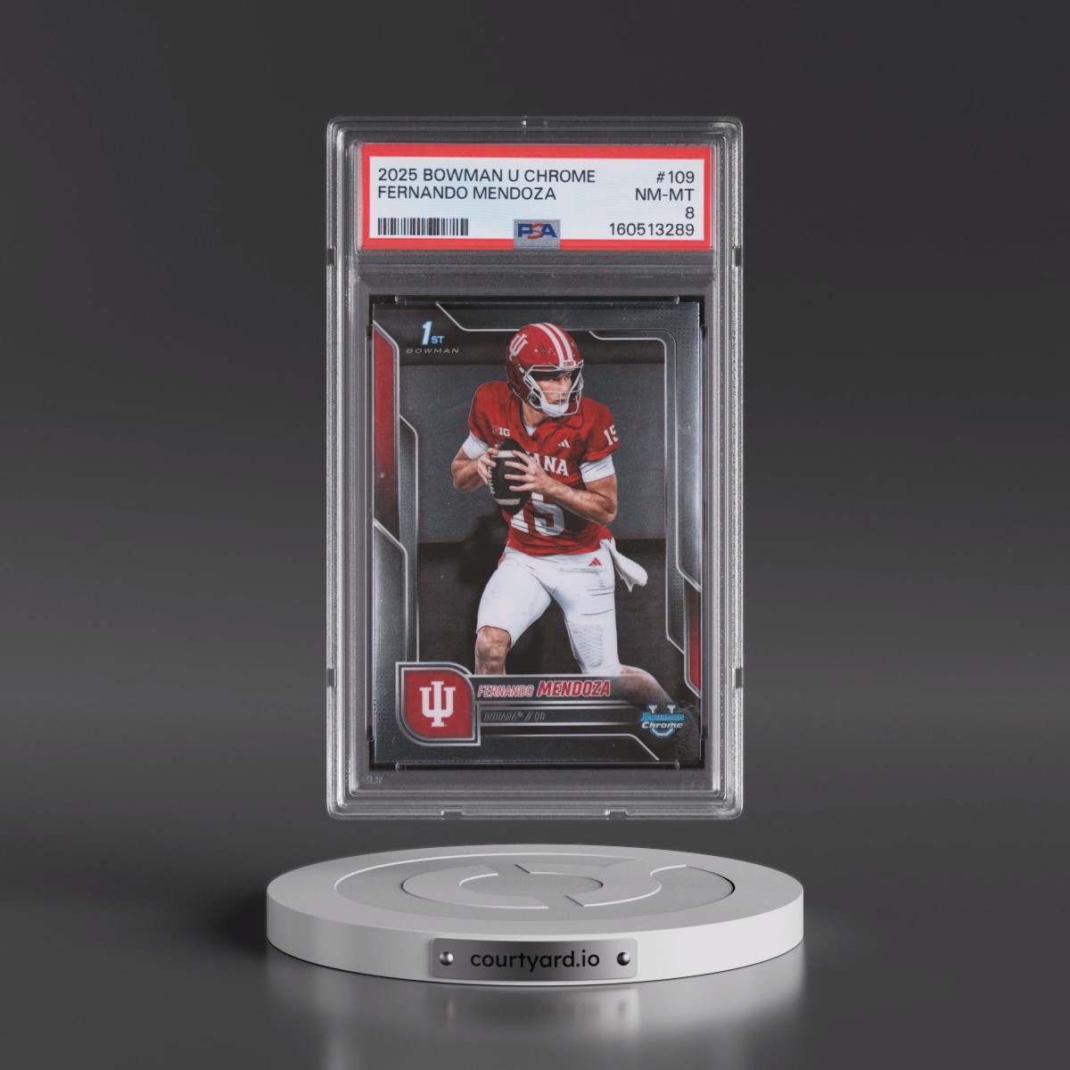 2025 Bowman University Chrome #109 Fernando Mendoza (PSA 8 NM-MT)