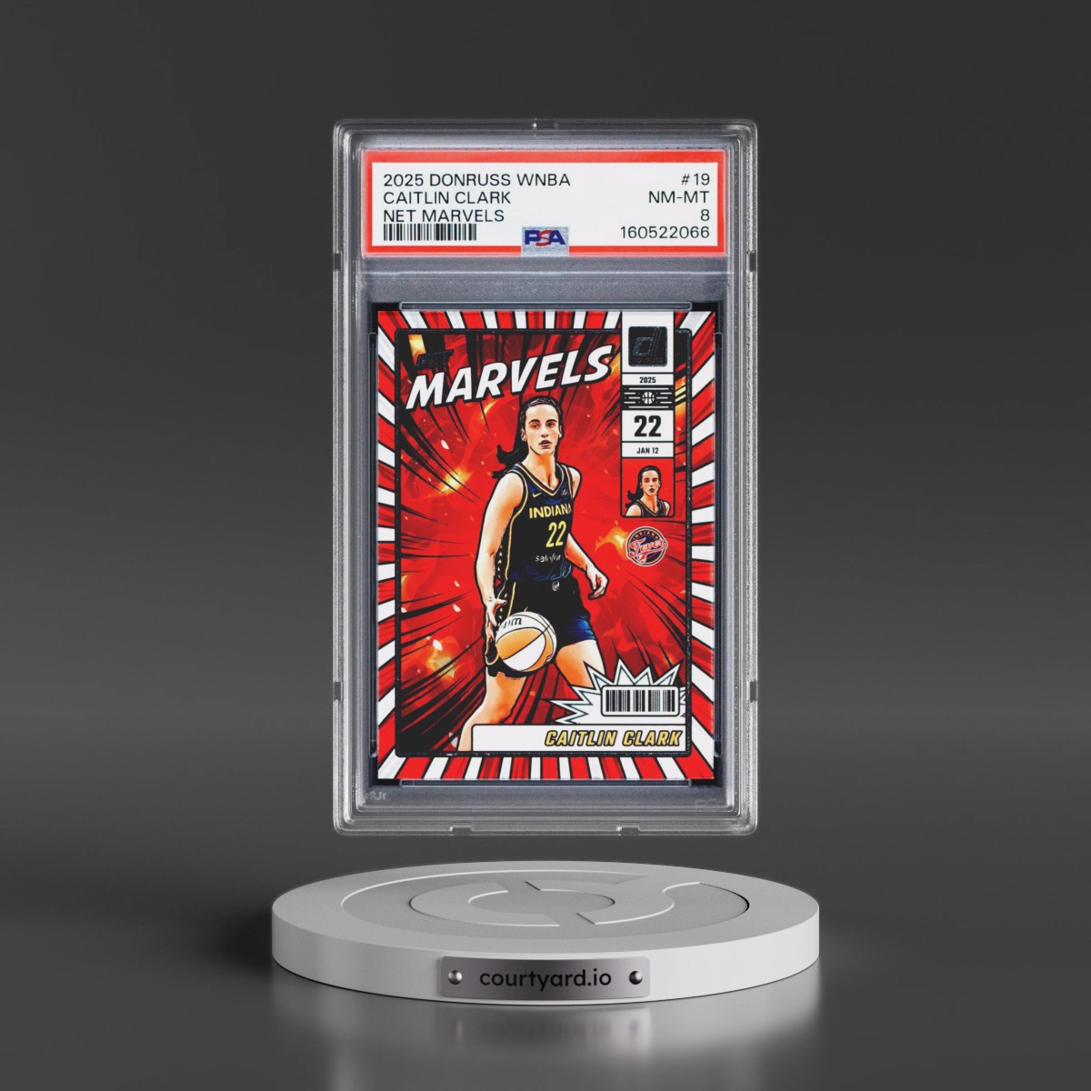 2025 Panini Donruss WNBA Net Marvels #19 Caitlin Clark (PSA 8 NM-MT)