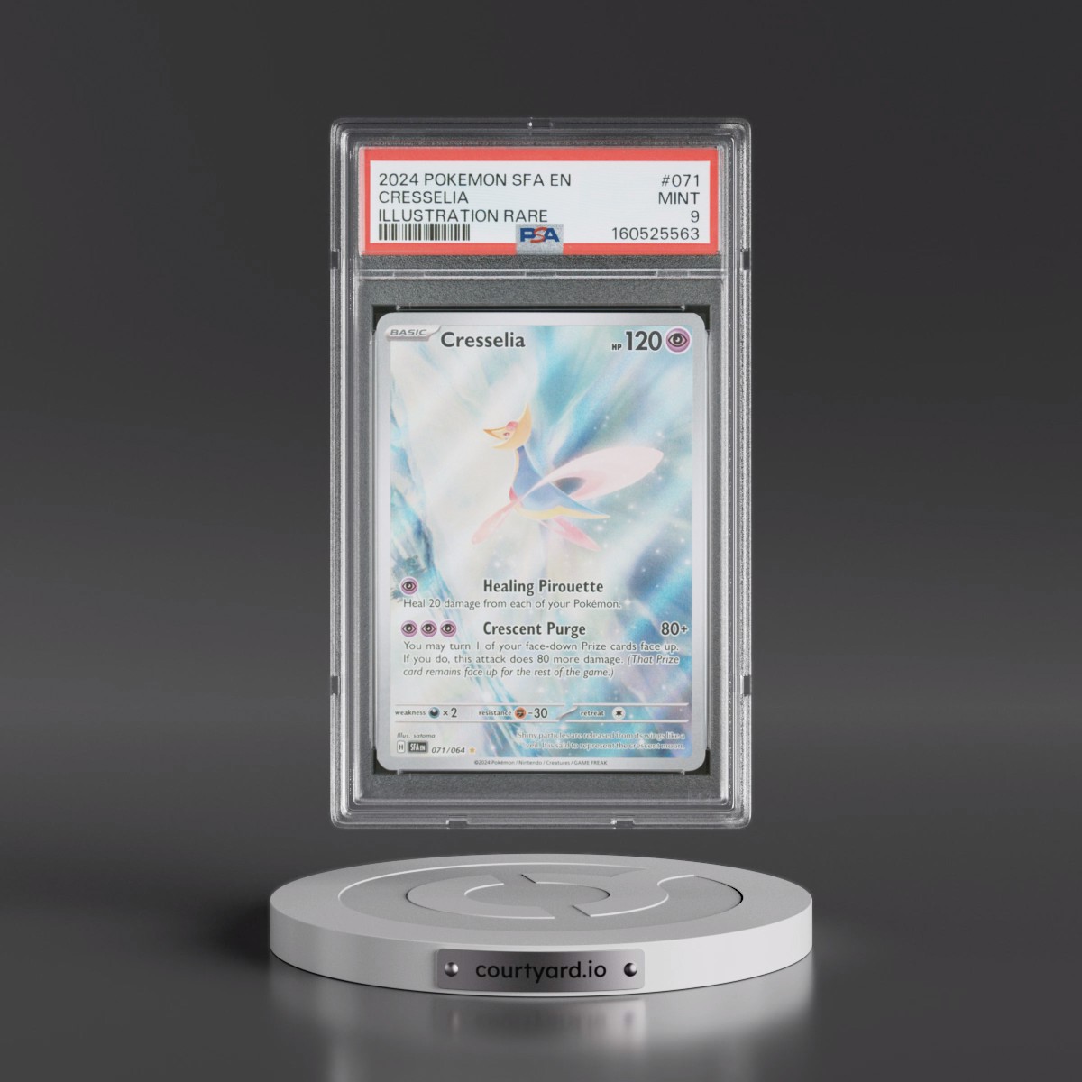 2024 Pokémon Sfa EN-Shrouded Fable #071 Cresselia - Illustration Rare (PSA 9 MINT)