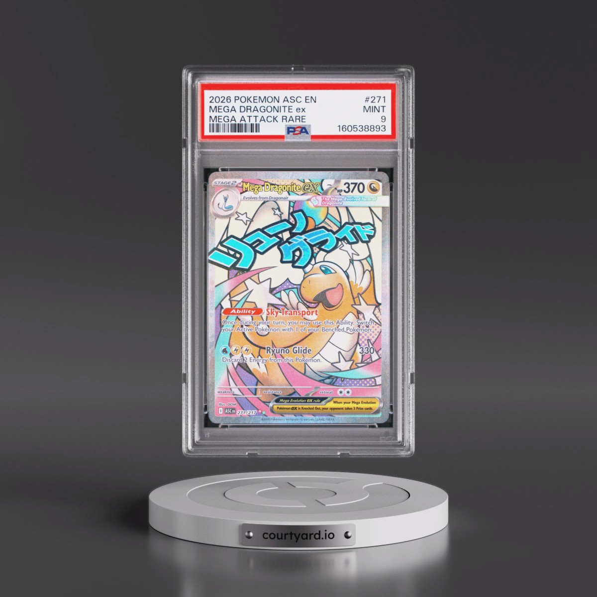 2026 Pokémon Asc EN-Ascended Heroes #271 Mega Dragonite EX - Holo Mega Attack Rare (PSA 9 MINT)