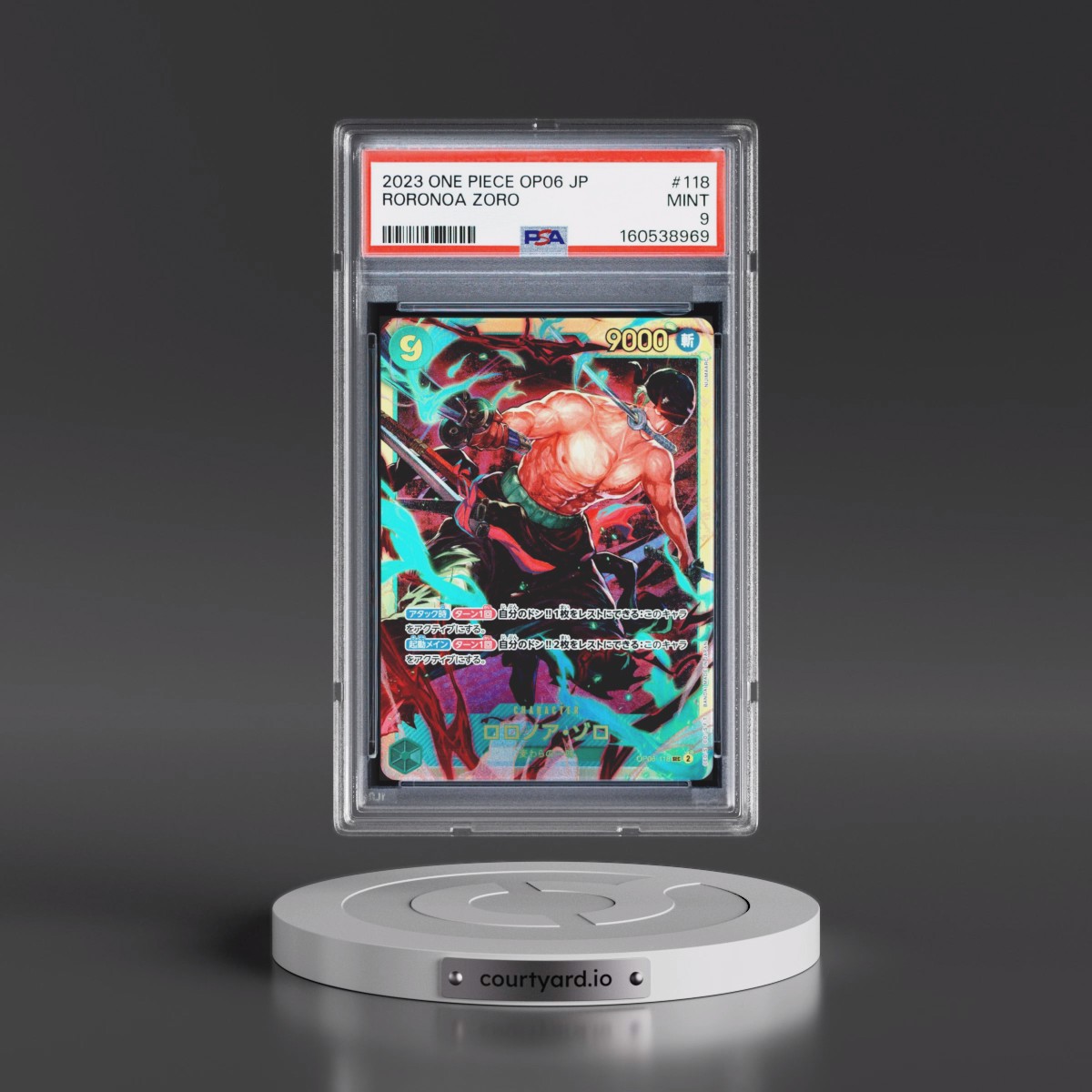 2023 One Piece Japanese OP06-Wings of the Captain #118 Roronoa Zoro (PSA 9 MINT)
