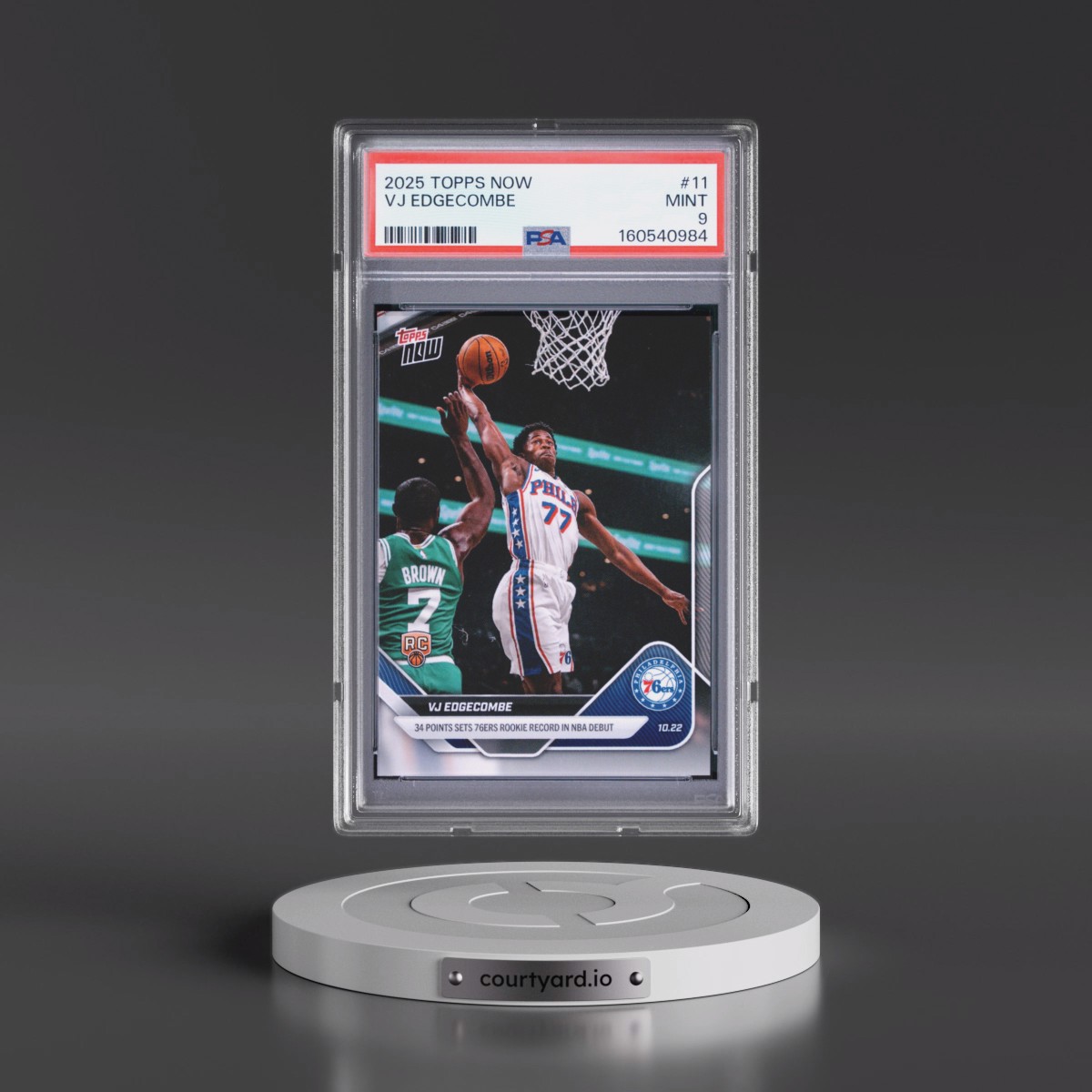 2025 Topps Now VJ Edgecombe #11 PSA 9