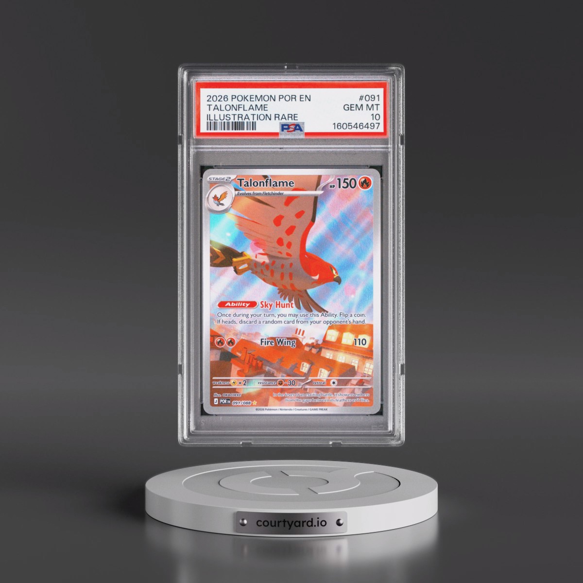 2026 Pokémon Por EN-Perfect Order #091 Talonflame - Illustration Rare (PSA 10 GEM MINT)