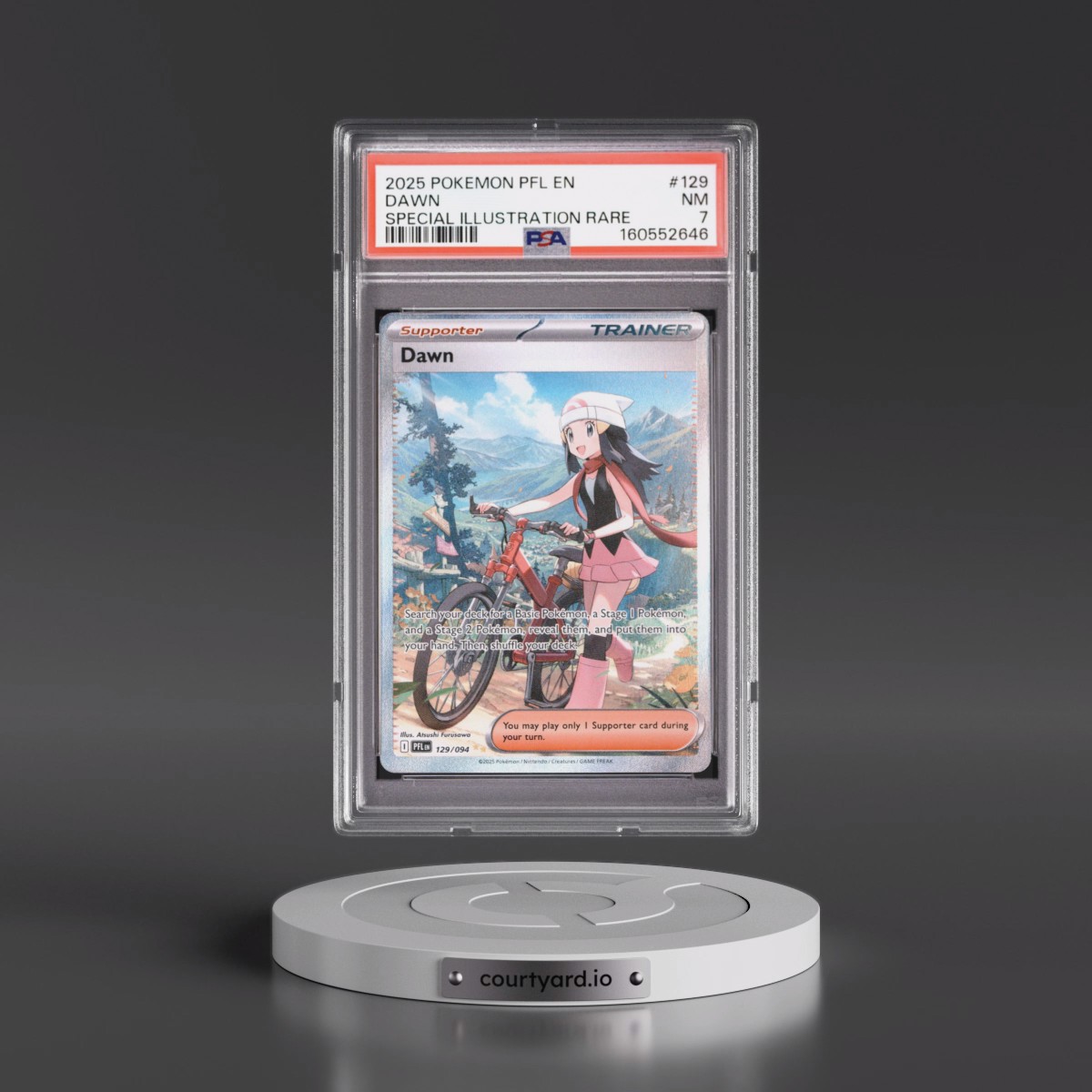 2025 Pokémon Pfl EN-Phantasmal Flames #129 Dawn - Special Illustration Rare (PSA 7 NM)