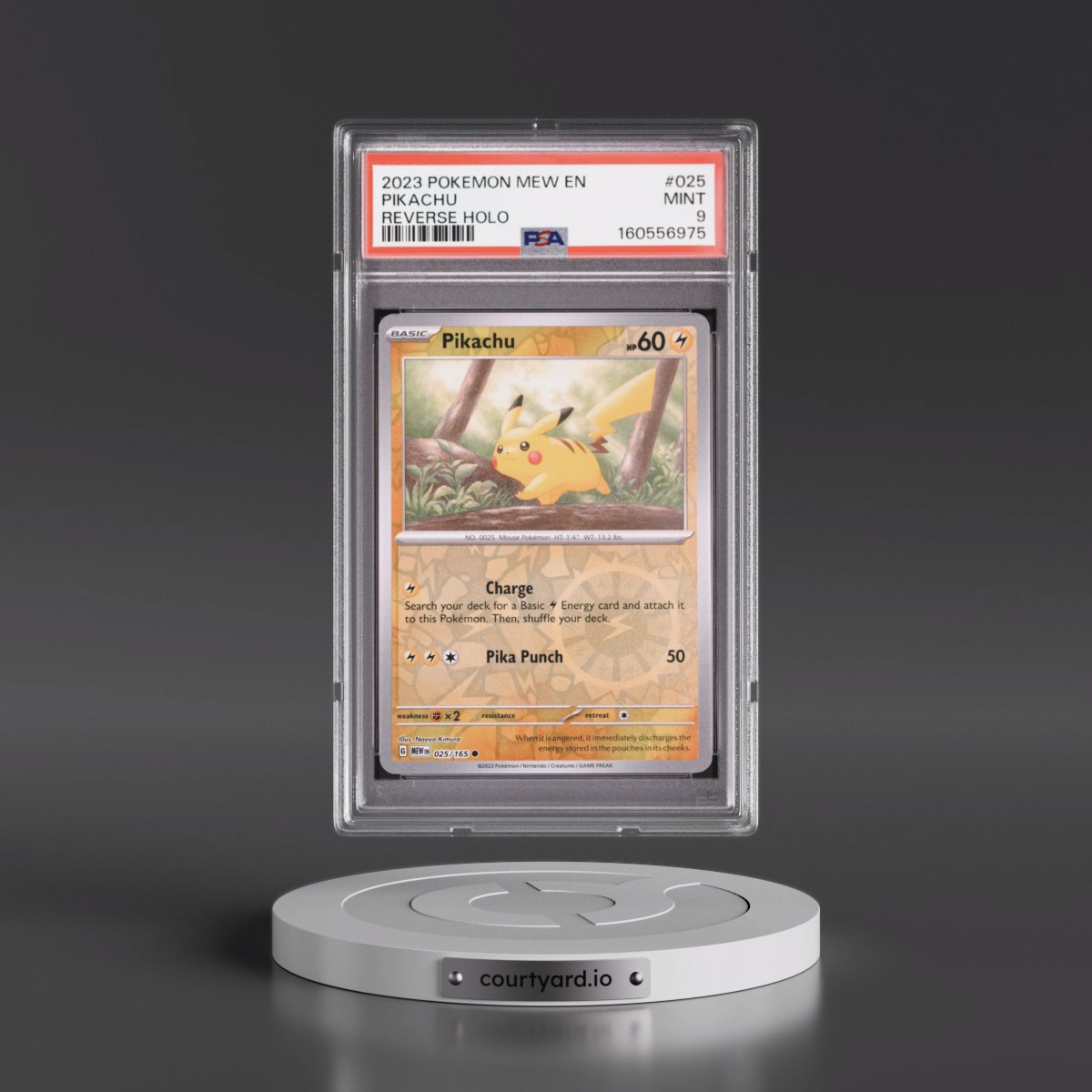 2023 Pokémon Mew EN-151 #025 Pikachu - Reverse Holo (PSA 9 MINT)