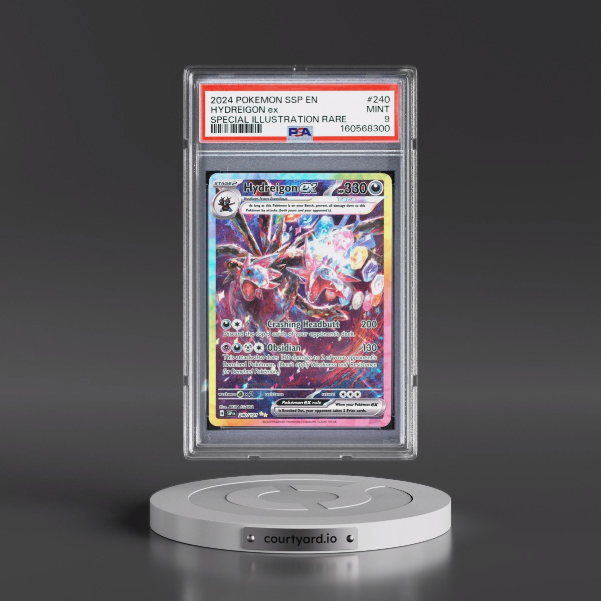 2024 Pokémon Ssp EN-Surging Sparks #240 Hydreigon EX - Holo Special Illustration Rare (PSA 9 MINT)
