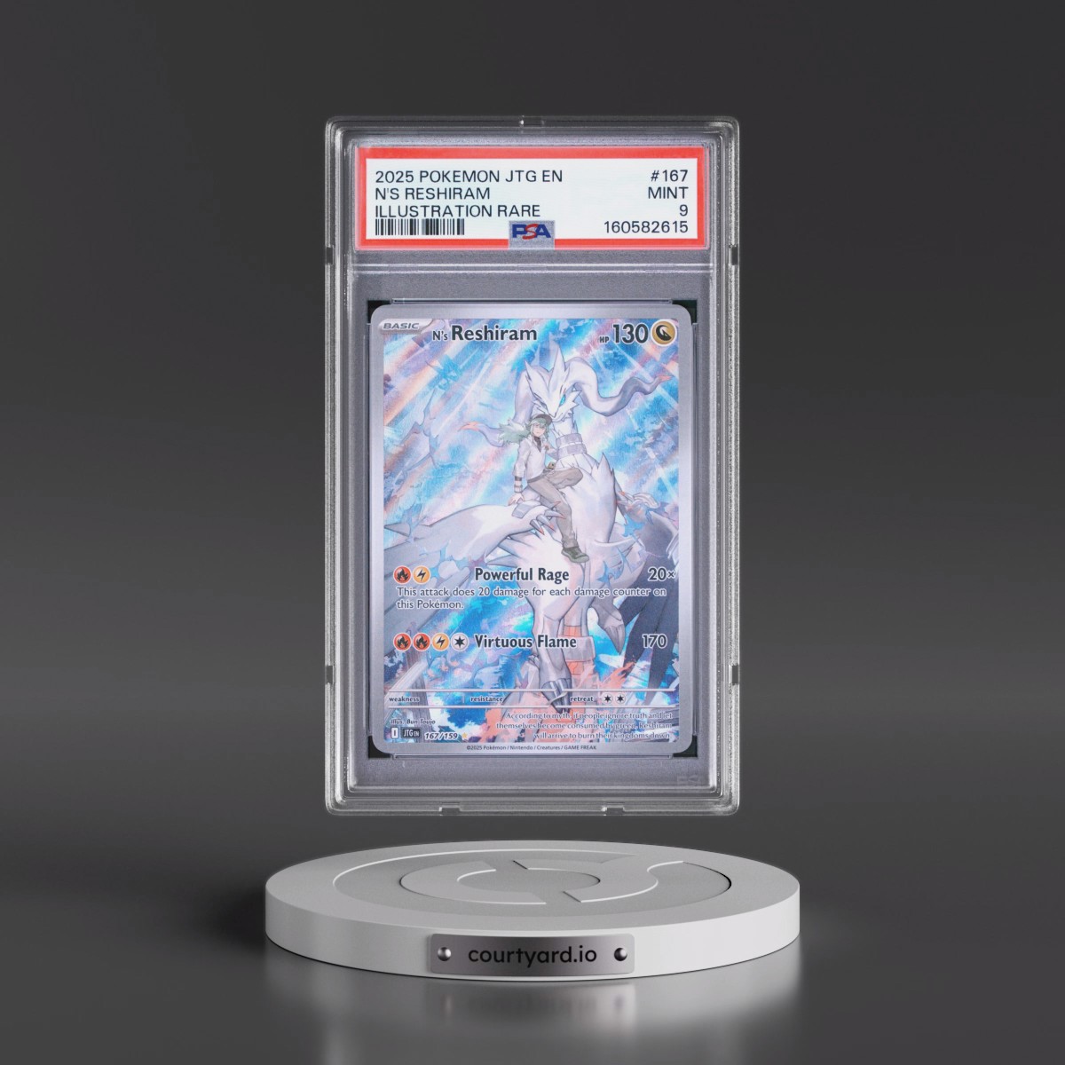 2025 Pokémon Jtg EN-Journey Together #167 N's Reshiram - Illustration Rare (PSA 9 MINT)