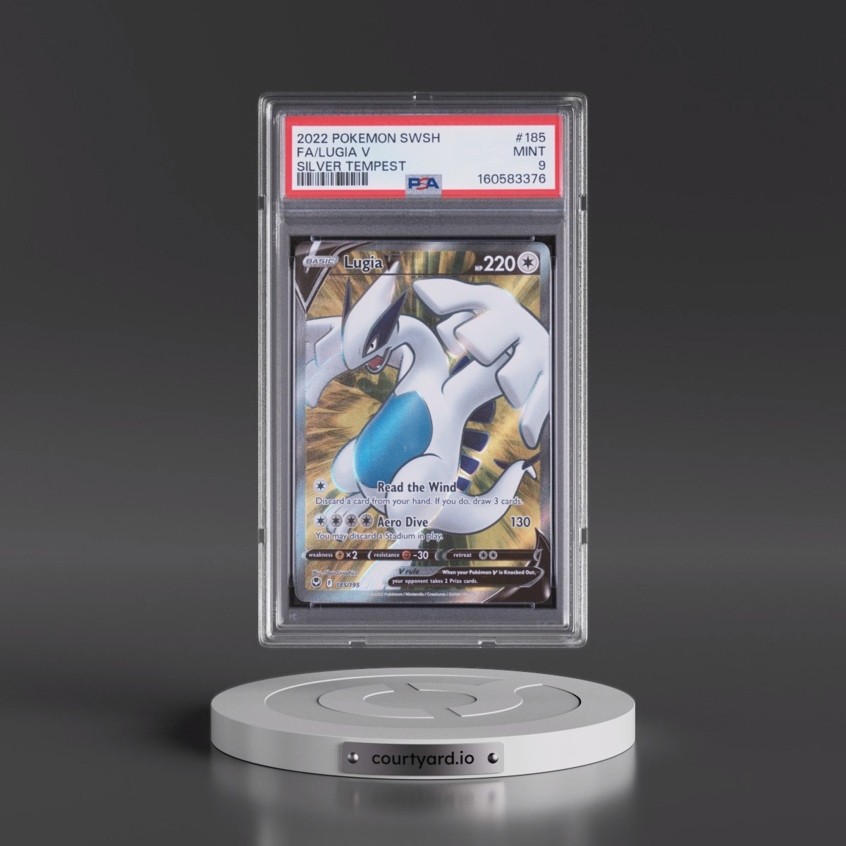 2022 Pokémon Sword & Shield Silver Tempest #185 Lugia V - Holo Full Art (PSA 9 MINT)