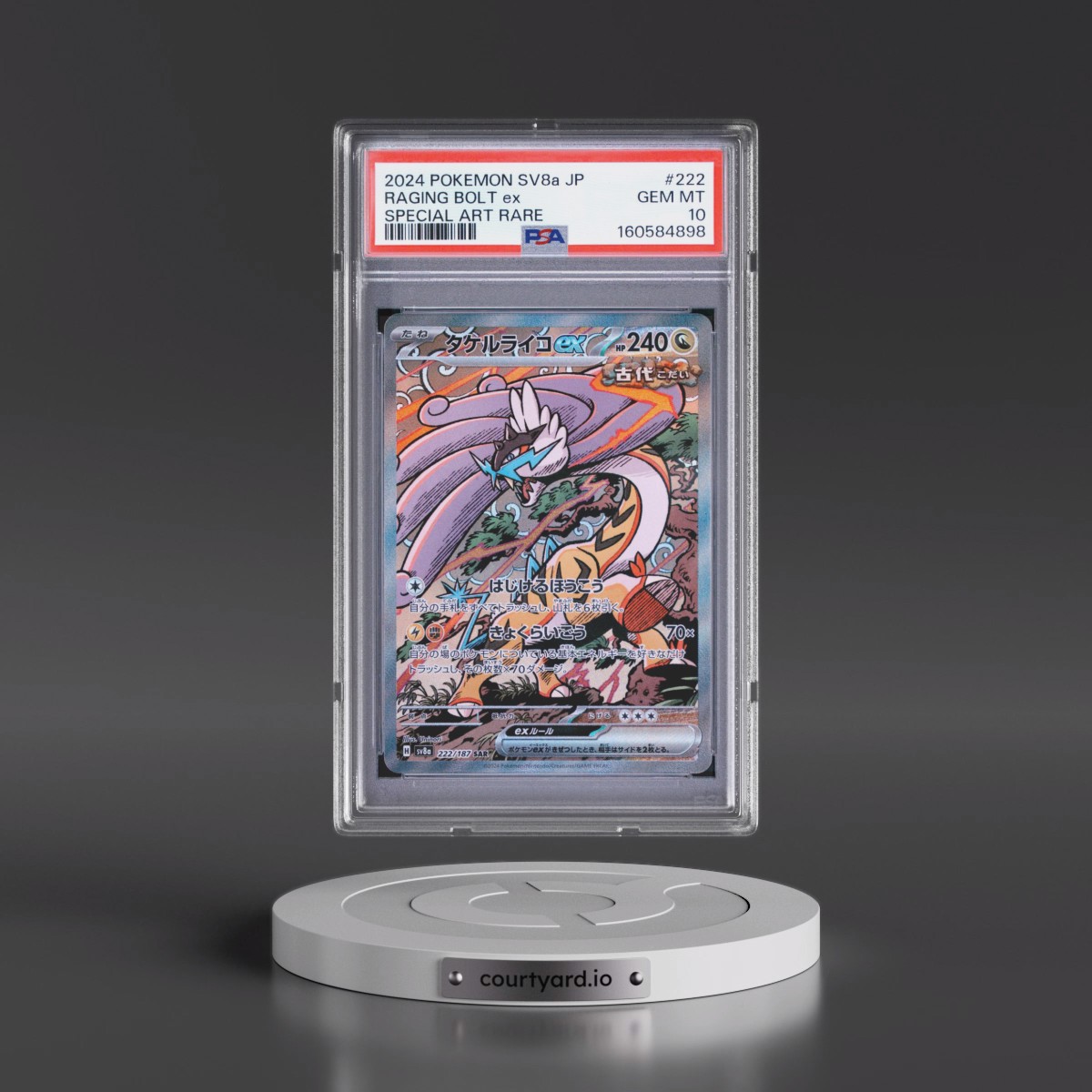 2024 Pokémon Sv8a-Terastal Fest EX #222 Raging Bolt EX - Holo Special Art Rare (PSA 10 GEM MINT)