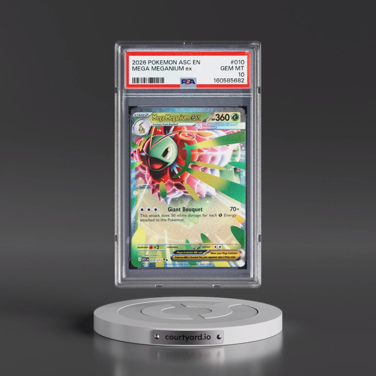 2026 Pokémon Asc EN-Ascended Heroes #010 Mega Meganium EX - Holo (PSA 10 GEM MINT)