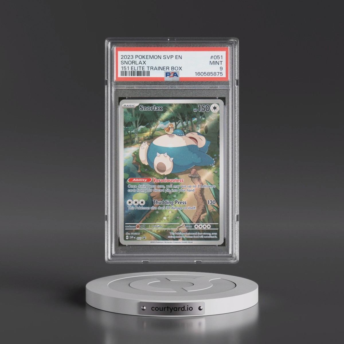 2023 Pokémon Svp EN-SV Black Star Promo #051 Snorlax - 151 Elite Trainer Box (PSA 9 MINT)
